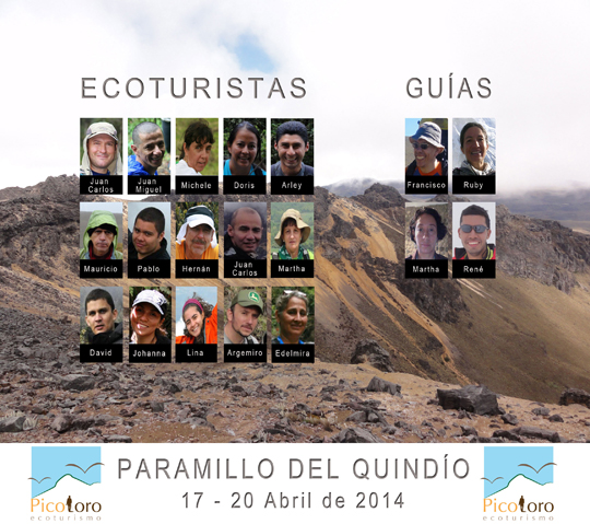 Grupo de la Travesía Paramillo del Quindío 2014
