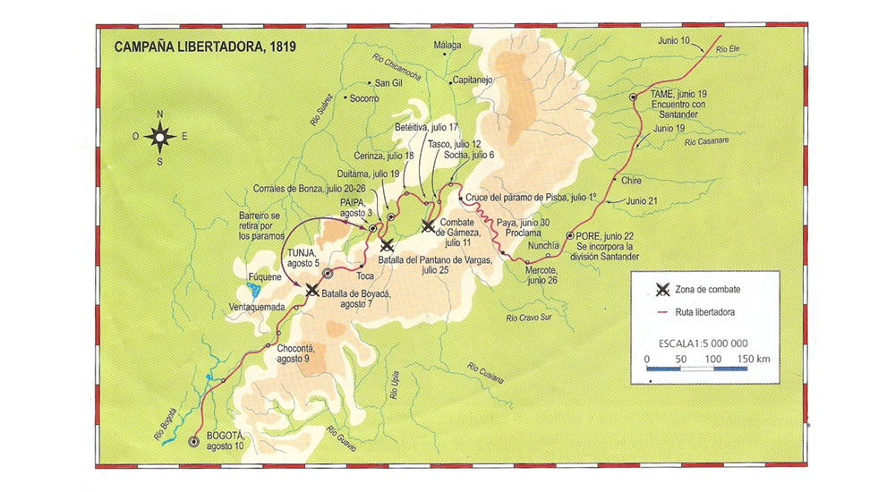 mapa ruta libertadora 1819 picoloro ecoturismo